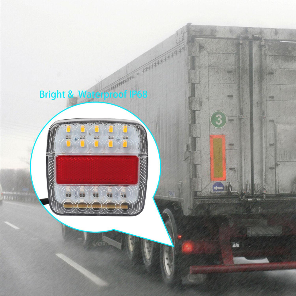 12V Led Tail S Stop Brake Turn Signal Low Power Consumption Waterproof Truck Rear Lamp Light/Red/Amber 8351320967682