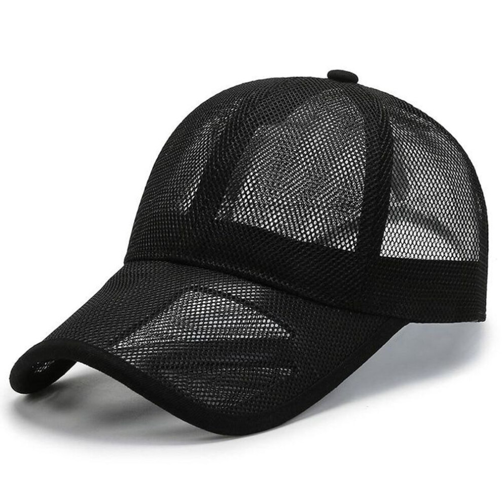 (black, 56-60 cm) Northwood Mesh Summer Cap Men Unisex Women Baseball Caps Breathable Sun Hat Snapback Fast Dry Golf Cap