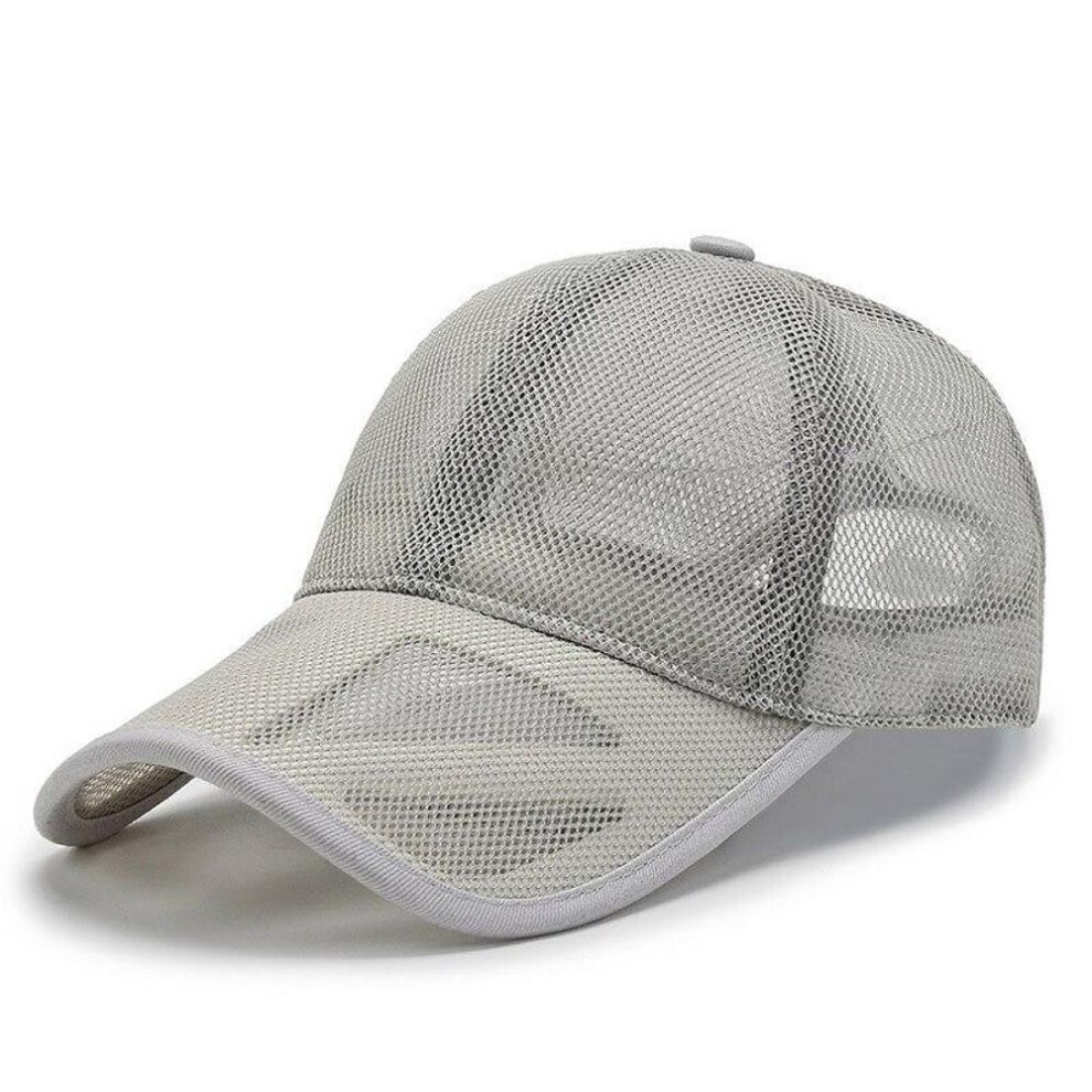 (light gray, 56-60 cm) Northwood Mesh Summer Cap Men Unisex Women Baseball Caps Breathable Sun Hat Snapback Fast Dry Golf Cap