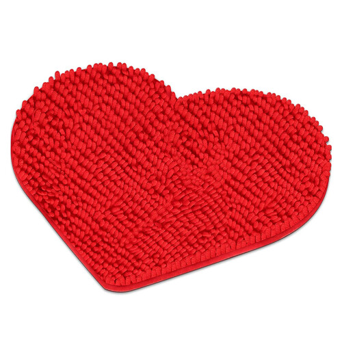 Herzförmiger Teppich - Rot - 50 x 60 cm - Polyester PVC 1