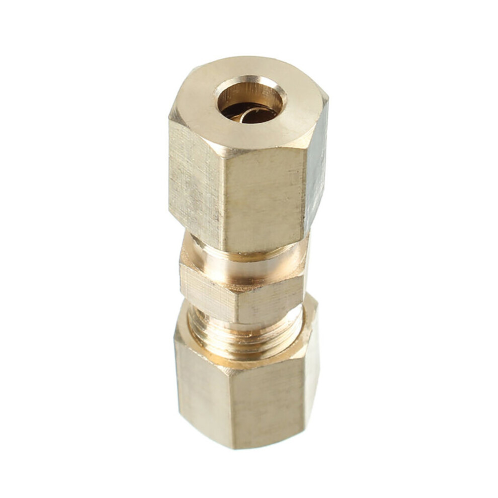 5Pcs 3/16In Brass Compressions Fittings Connector Corrosion Resistant Durable Brake Pipe Connector 7681320967667