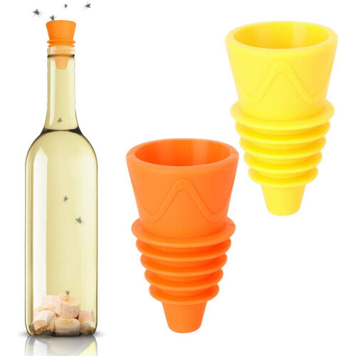 2er Pack wiederverwendbare Fruchtfliegenfallen Gelb/Orange 1