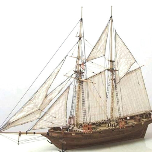 Modelo de velero de madera, 400*150*270mm, natural 1