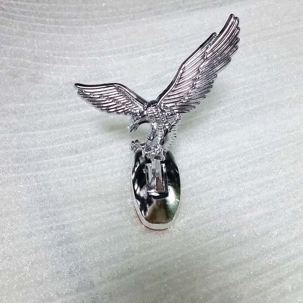 3D Emblem Car Logo Front Hood Ornament Car Cover Chrome Eagle Badge For Auto Car Silver/White 8431320969166