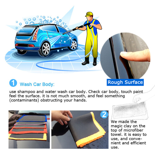 Polymer Gummi Auto Clay Bar Set Mikrofasermitt 2