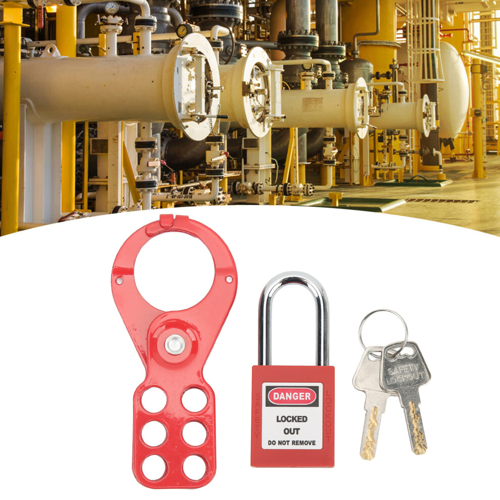 Lockout Tagout Kit With Safety Hasp Padlock Loto Tag Keys Tamper Proof For Industrial Equipment 1.5In/38Mm Shackle 8441320969516