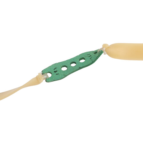 Flaches Leder-Schleuderband 52 cm x 2 cm Rot-Gelb 2