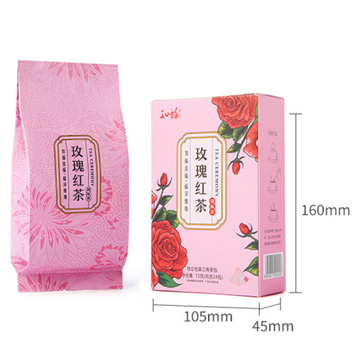 Té negro de rosa bolsa triangular roja 72g/2.54oz