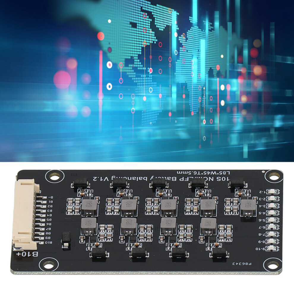 10S Battery Balancer Automatic Adjacent Equalization Mos Pcb Inductive Battery Active Equalizer With Cable 1.2A 2.0V-4.5V 7891320979212
