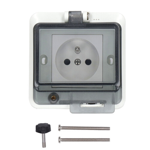 Caja de enchufe exterior IP66 Estilo FR de 1 módulo 250V 16A