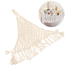 Stuffed Animal Hammock Hand Knitted Bohemian Style Cotton Rope Widely Used Plush Hammock for Plush Toy Storage Type 1 (33.9x33.9x43.3in)