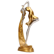 Goldene tanzende Mädchenstatue - Harz-Ballett-Ornament