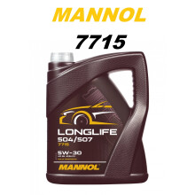 MANNOL 7715 5L Longlife 5W30 Engine Oil 504/507 C3 Universal Synthetic