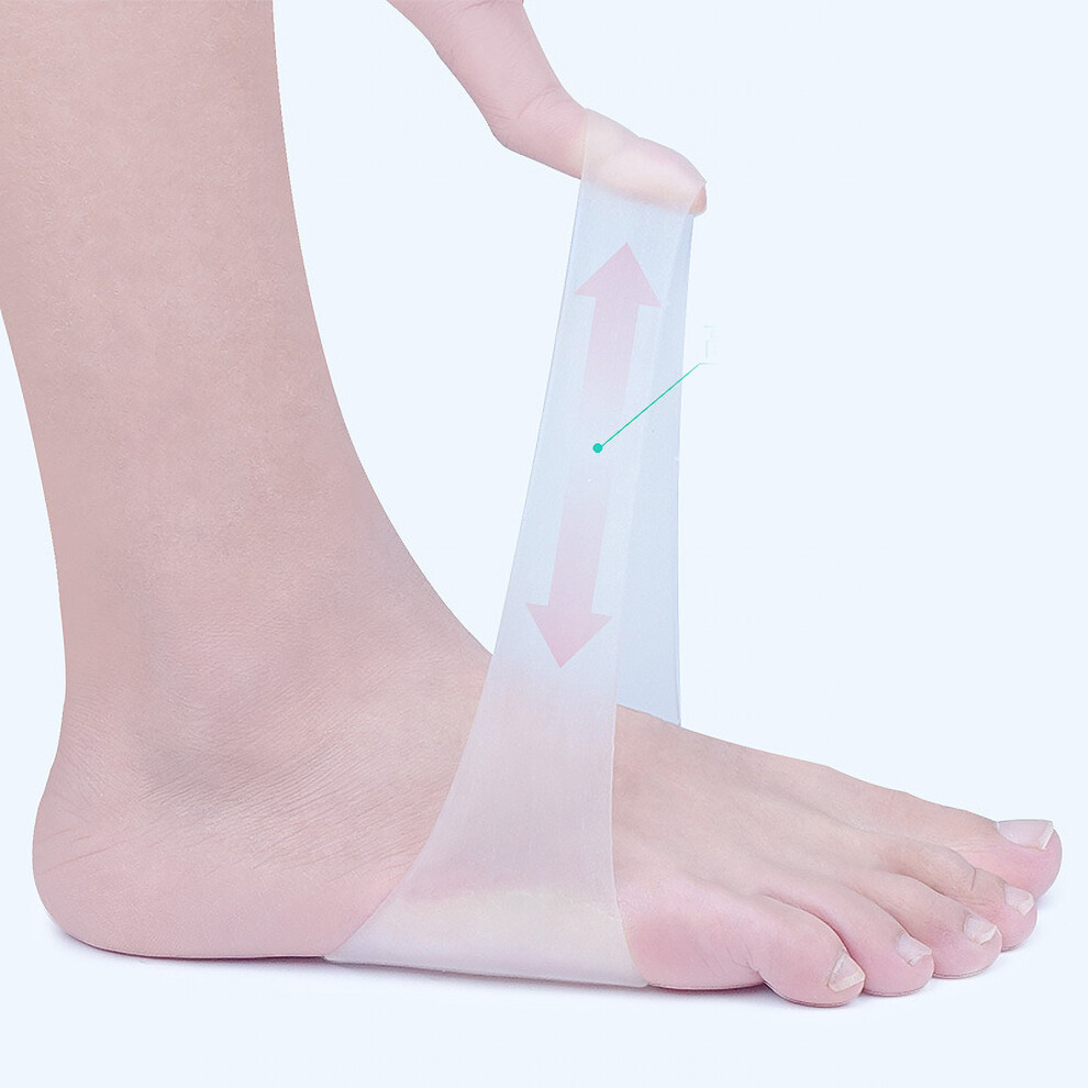 White Silicone Arch Support Men Women Portable Soft Elastic Shock Absorption Arch Sleeve For Plantar Fasciitis Milky