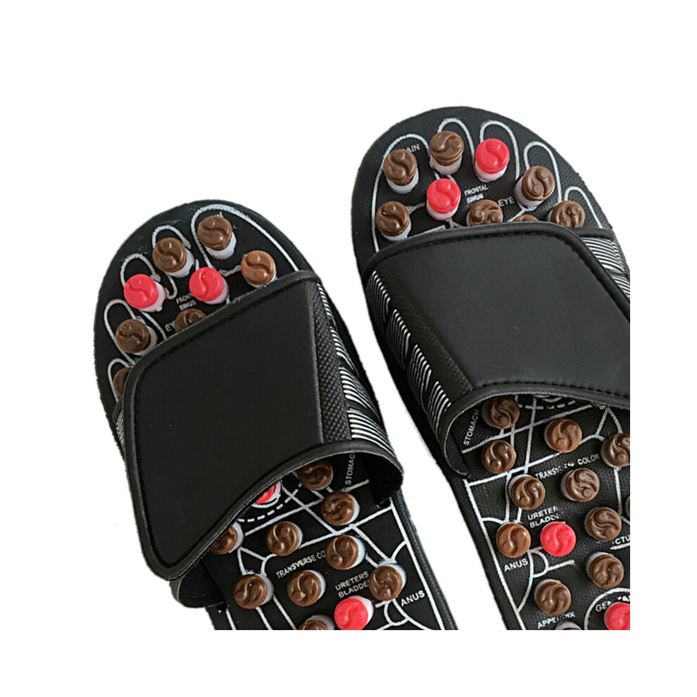 Black Reflexology Slippers Magnetic Therapy Massage Bodybuilding Acupoint Stimulation Shoes Tai Chi 40-41