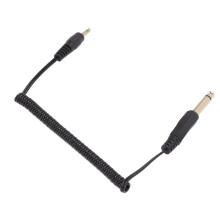 Aufrollbares 6,35 mm auf 3,5 mm Audiokabel mit Goldbeschichtung, ausziehbarer Soundadapter für PC