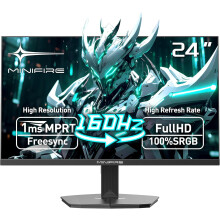 Minifire 24 Inch Gaming Monitor, 160Hz, Crosshair 1ms, sRGB100%, HDR, FreeSync, 300cd/m², FHD 1080P, Frameless, HDMI&DP Ports