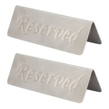 2Pcs Metal Stainless Steel Reserved Sign Double Sided Reserved Table Signs for Restaurants Bar Cafe Tea Room Hotel