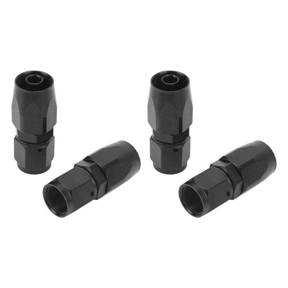4Pcs Universal Aluminum An6 0 Degree Straight Swivel Hose End Fitting Adapter Car Modification For Fuel Black 9381320989802