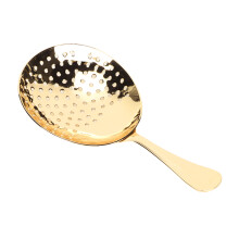 Colador julep de acero inoxidable con baño de oro, 64g, 6.10in