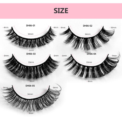 Self-Adhesive Reusable False Eyelashes Natural Thick 10 Pairs 1