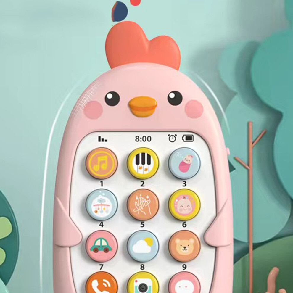 Pink Baby Phone Toys Early Educational Simulation Music Telephone Toy For 1 To 3 Years Old Toddlers