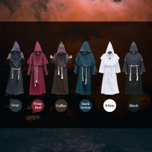 Disfraz de sacerdote con cruz, color negro, M-2XL