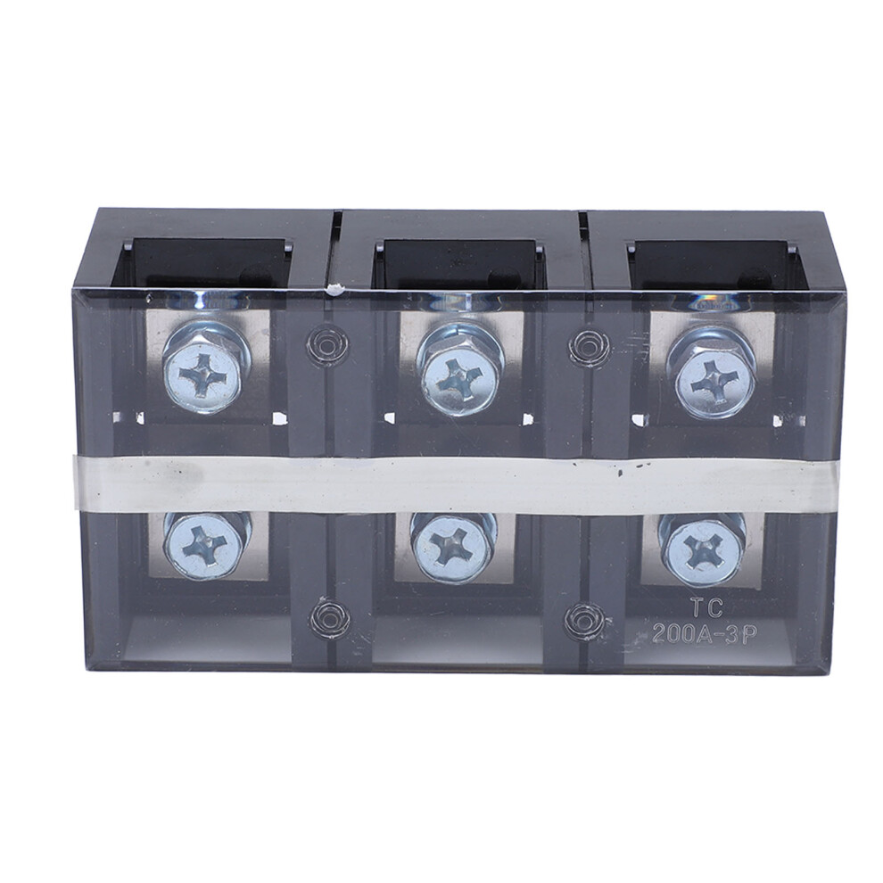 200A 3P Terminal Block Dual Row Mutual Insulation High Current Terminal Block Strip With Clear Cover For Home Industry 4171321000706