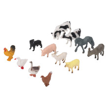 Set de animales de granja en miniatura, 12 piezas, figuras de plástico realistas para niños de 3 años en adelante.
