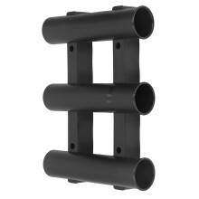 Soporte para cañas de pescar ABS de 3 tubos para kayaks yates & barcos equipo marino negro