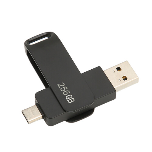 Handy-Speicherstick 256GB USB3.0 Type-C 2in1 Schwarz 1