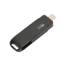 Memoria USB para teléfono 32 GB negra 2-en-1 giratorio