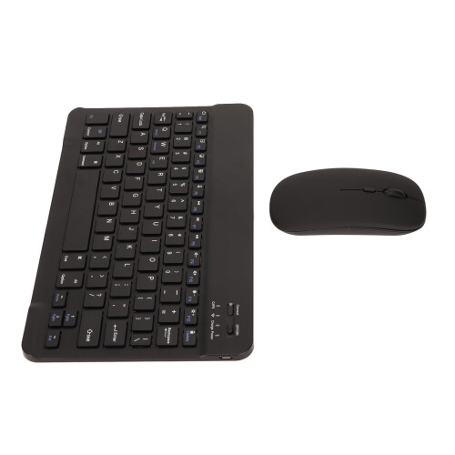 Wireless Keyboard Mouse 2.4G Bluetooth Dual Mode Rechargeable Portable External Silent 10in Black Keyboard Mouse Combo