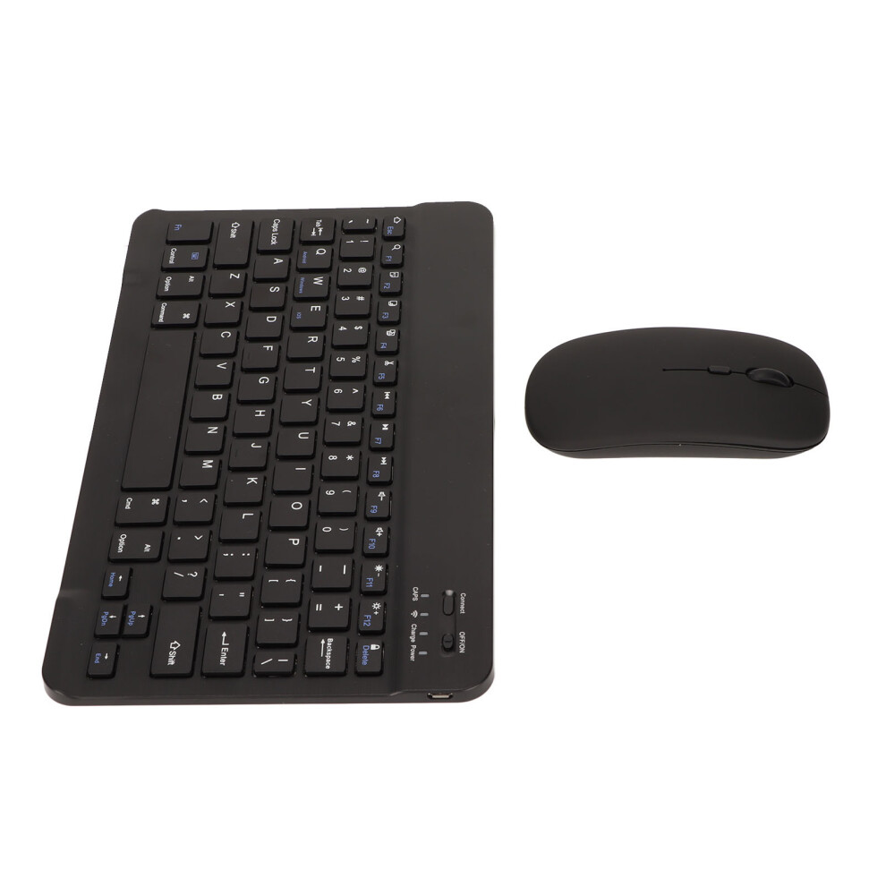 Wireless Keyboard Mouse 2.4G Bluetooth Dual Mode Rechargeable Portable External Silent 10In Keyboard Mouse Combo Black 8461321003545