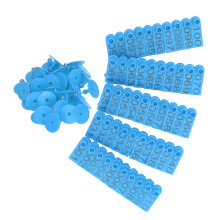 100 Sätze nummerierter Rinder-Ohrmarken 5,3  1,8 cm blau