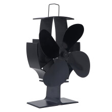 Heat Powered Stove Fan 4 Blades Heat Powered Strong Airflow 1500rpm Low Noise Wood Stove Fan for Fireplace Stove Grate