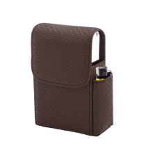 Estuche para cigarrillos de cuero PU 20 piezas marrón 8,5x11x3,5 cm