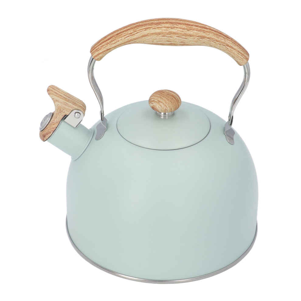 Whistling Tea Kettle Stainless Steel 2.5 Liter Large Capacity Stovetop Pot Cool Grip Green