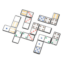 28Pcs Double Six Dominoes Set Plastic Portable Board Interactive Game with Colorful Dot for Children Learning
