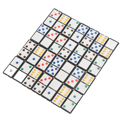28Pcs Double Six Dominoes Set Plastic Portable Board Interactive Game with Colorful Dot for Children Learning 1