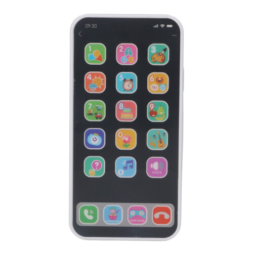 Kids Simulation Cell Phone Toy Music Light Function Educational Gifts for Over 3 Years Old White 1