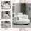 (Beige) High-Back Bean Bag Lounger Sofa with 3 Pillows 5