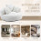 (Beige) High-Back Bean Bag Lounger Sofa with 3 Pillows 6