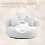 (Beige) High-Back Bean Bag Lounger Sofa with 3 Pillows 9