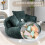 (Emerald) High-Back Bean Bag Lounger Sofa with 3 Pillows 8