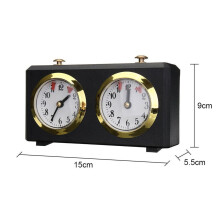 Reloj de ajedrez con conteo ascendente/descendente, negro, 15 x 5,5 x 9 cm