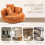 (Orange) High-Back Bean Bag Lounger Sofa with 3 Pillows 5