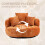 (Orange) High-Back Bean Bag Lounger Sofa with 3 Pillows 9