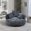 (Grey) High-Back Bean Bag Lounger Sofa with 3 Pillows 1