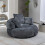 (Grey) High-Back Bean Bag Lounger Sofa with 3 Pillows 4